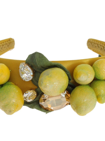 Dolce & Gabbana Yellow Lemons Sicily Crystal Diadem Tiara Headband - Ellie Belle