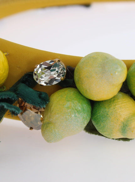 Dolce & Gabbana Yellow Lemons Sicily Crystal Diadem Tiara Headband - Ellie Belle