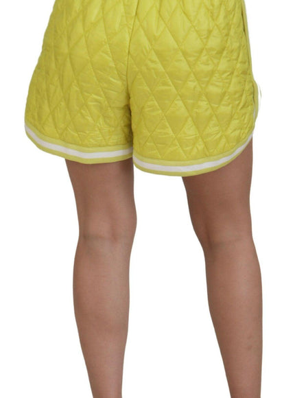 Dolce & Gabbana Yellow Nylon Quilted High Waist Bermuda Shorts - Ellie Belle