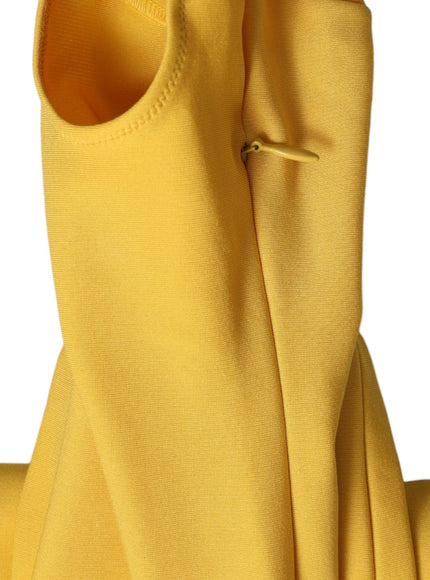 Dolce & Gabbana Yellow Nylon Stretch Leggings Pants - Ellie Belle