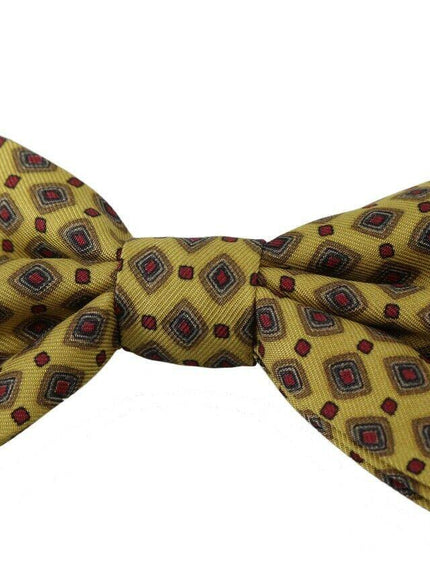 Dolce & Gabbana Yellow Pattern Silk Adjustable Neck Tie
