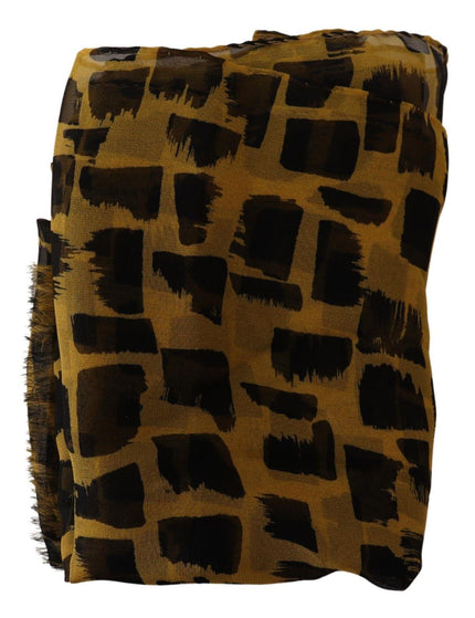 Dolce & Gabbana Yellow Patterned 100% Silk Wrap Shawl Scarf - Ellie Belle