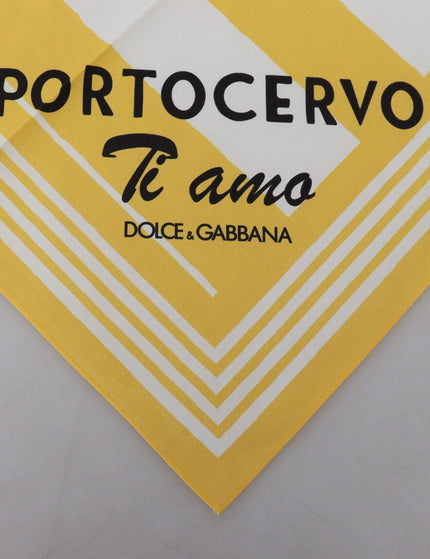 Dolce & Gabbana Yellow Portocervo Cotton Shawl Wrap Scarf - Ellie Belle