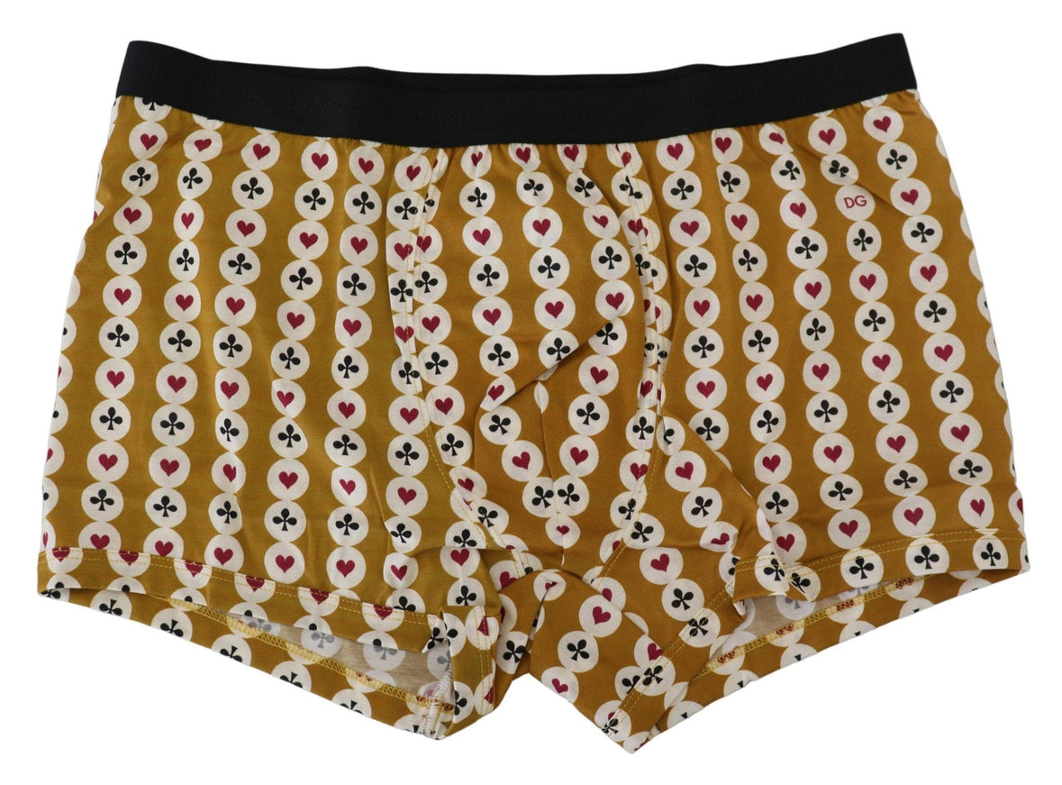 Dolce & Gabbana Yellow Printed Cotton Regular Boxer Underwear - Ellie Belle