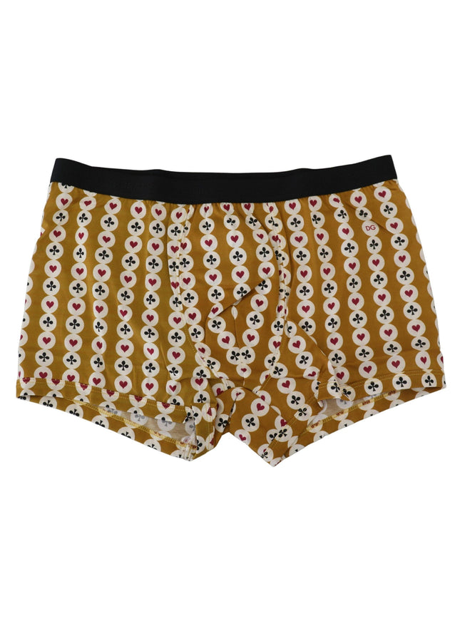 Dolce & Gabbana Yellow Printed Cotton Regular Boxer Underwear - Ellie Belle