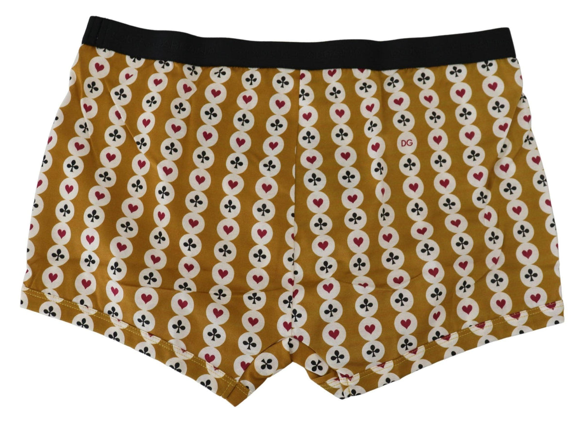 Dolce & Gabbana Yellow Printed Cotton Regular Boxer Underwear - Ellie Belle