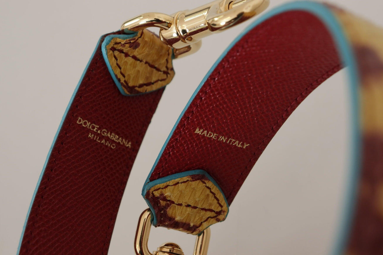 Dolce & Gabbana Yellow Red Leather Gold Tone Shoulder Strap - Ellie Belle