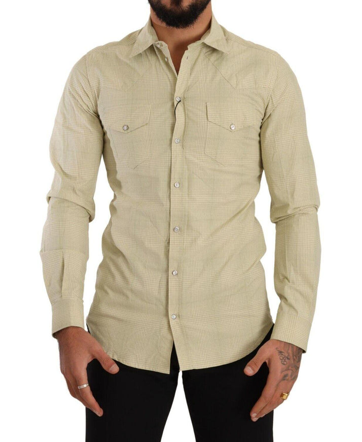 Dolce & Gabbana Yellow SICILIA Cotton Casual Slim Fit Shirt - Ellie Belle