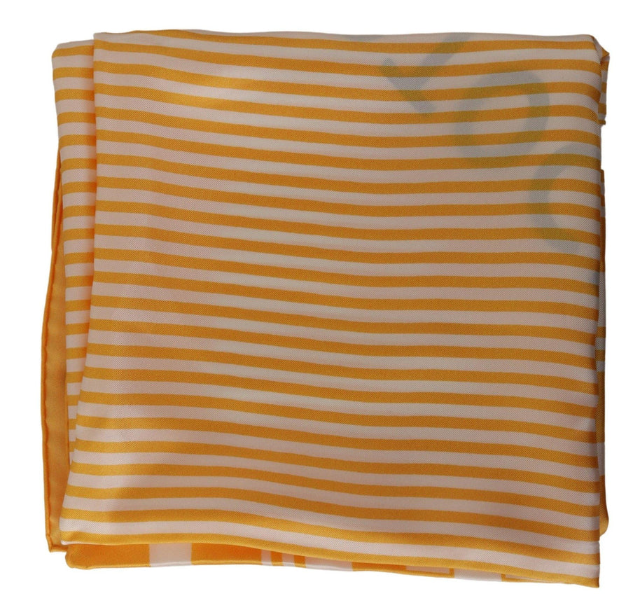 Dolce & Gabbana Yellow Striped Silk Square Foulard Scarf - Ellie Belle