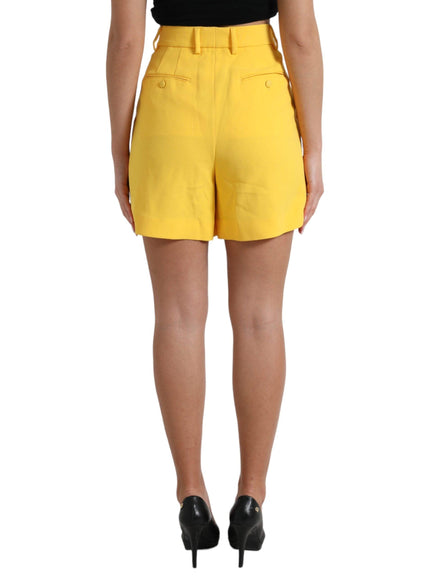 Dolce & Gabbana Yellow Viscose High Waist Bermuda Shorts - Ellie Belle
