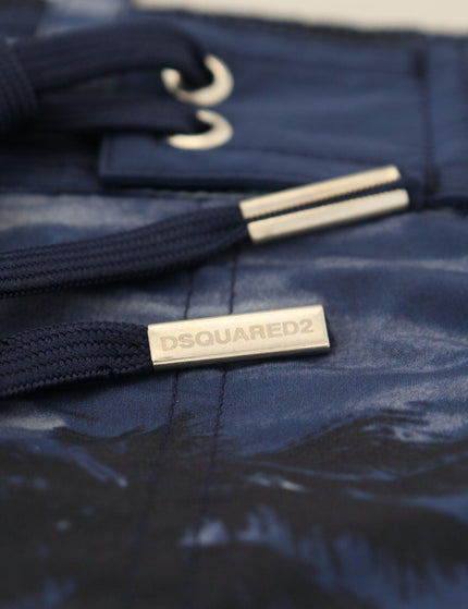 Dsquared² Blue Tropical Wave Design Beachwear Shorts Swimwear - Ellie Belle