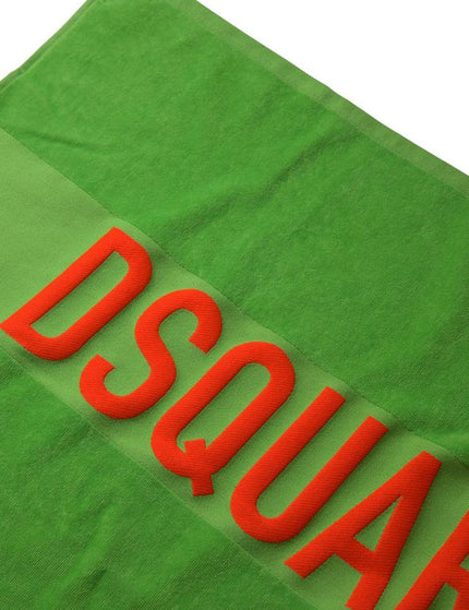 Dsquared² Green Logo Print Cotton Soft Unisex Beach Towel - Ellie Belle