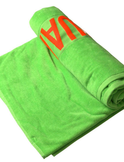 Dsquared² Green Logo Print Cotton Soft Unisex Beach Towel - Ellie Belle