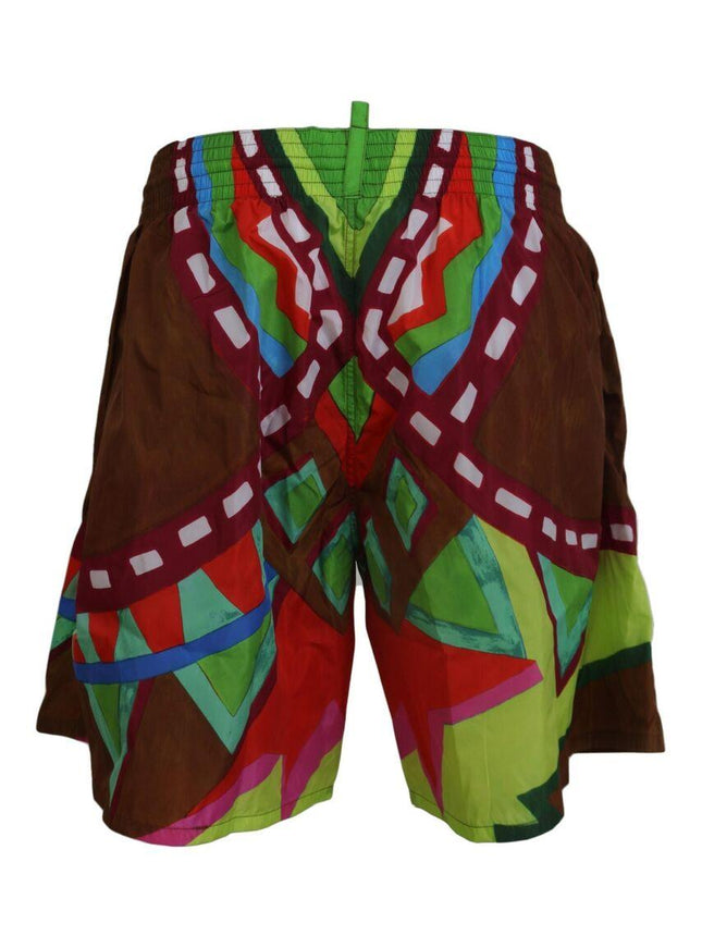 Dsquared² Multicolor Printed Men Beachwear Swimwear Short - Ellie Belle