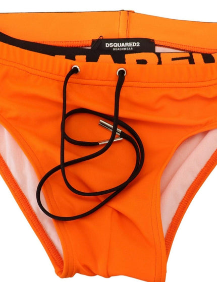 Dsquared² Orange Solid Polyamide Men Swim Brief Swimwear - Ellie Belle