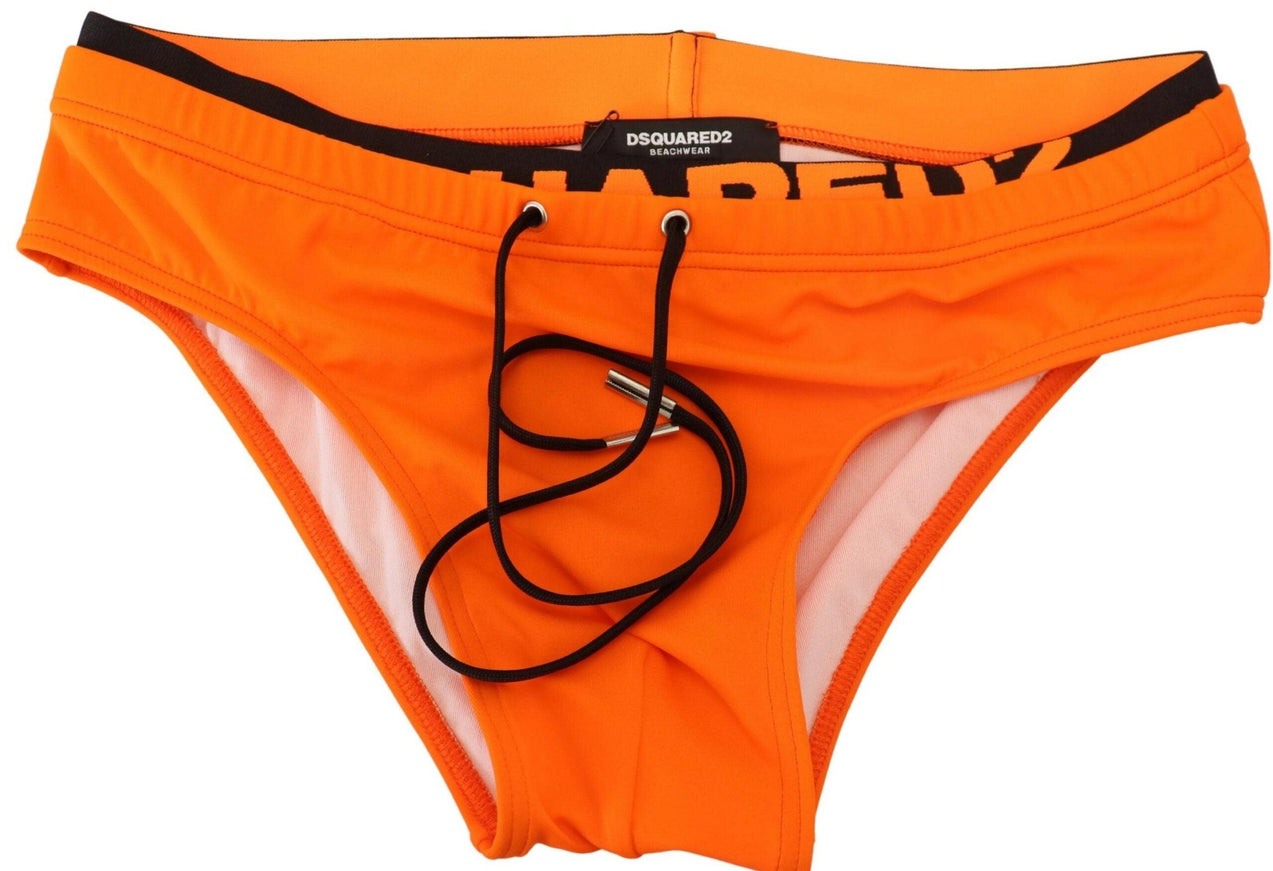 Dsquared² Orange Solid Polyamide Men Swim Brief Swimwear - Ellie Belle