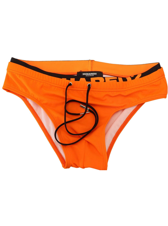 Dsquared² Orange Solid Polyamide Men Swim Brief Swimwear - Ellie Belle