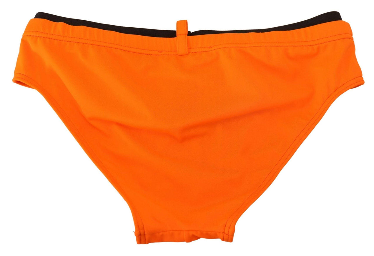 Dsquared² Orange Solid Polyamide Men Swim Brief Swimwear - Ellie Belle