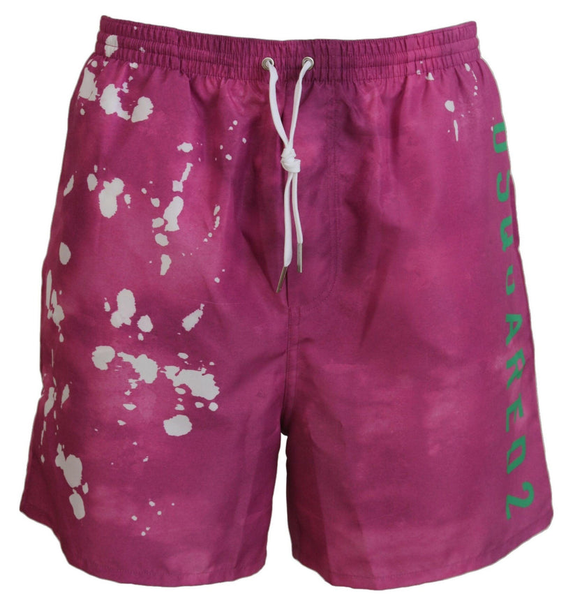 Dsquared² Pink Tie Dye Logo Men Beachwear Shorts Swimwear - Ellie Belle