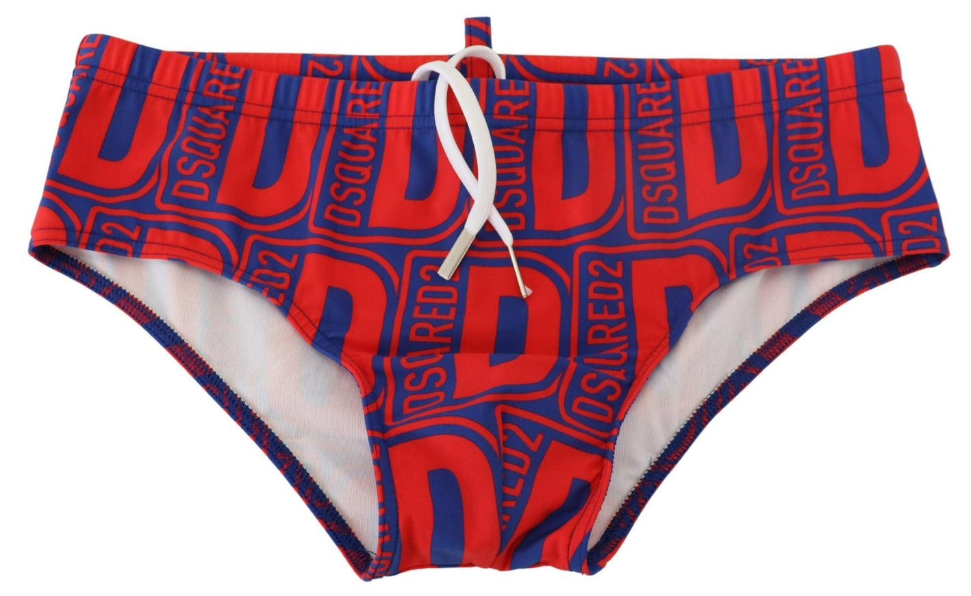 Dsquared² Red Blue Logo Printed Men Swim Brief Swimwear - Ellie Belle