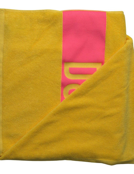 Dsquared² Yellow Logo Print Cotton Soft Unisex Beach Towel - Ellie Belle