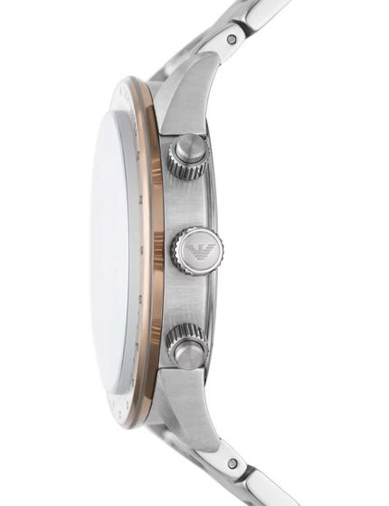 Emporio Armani Bronze and Silver Steel Chronograph Watch - Ellie Belle