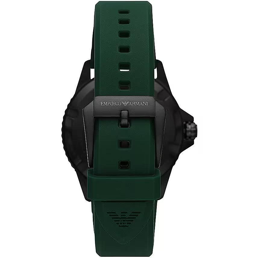 Emporio Armani Green Silicone and Steel Quartz Watch - Ellie Belle