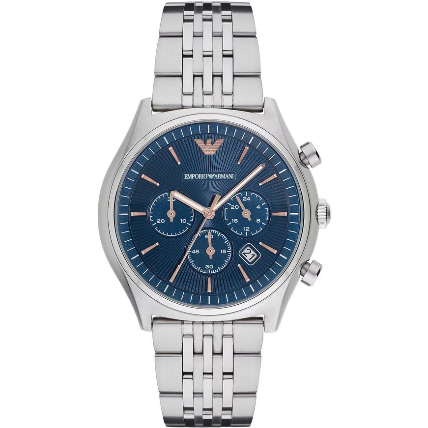 Emporio Armani Silver Steel Chronograph Watch - Ellie Belle