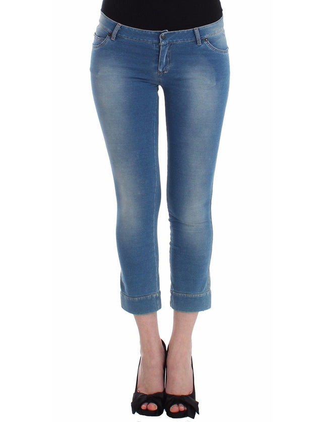 Ermanno Scervino Beachwear Blue Jeans Capri Pants Cropped - Ellie Belle