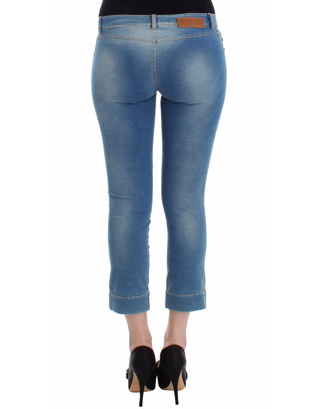 Ermanno Scervino Beachwear Blue Jeans Capri Pants Cropped - Ellie Belle