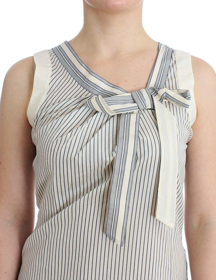 Ermanno Scervino Beachwear Striped Top Blouse Shirt Bow Tank - Ellie Belle