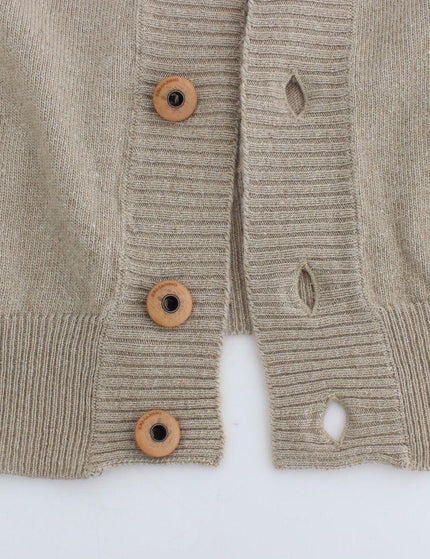 Ermanno Scervino Beige Cardigan Wool Cashmere Sweater Knit