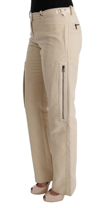 Ermanno Scervino Beige Wool Cropped Regular Fit Pants