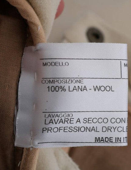 Ermanno Scervino Beige Wool Cropped Regular Fit Pants - Ellie Belle