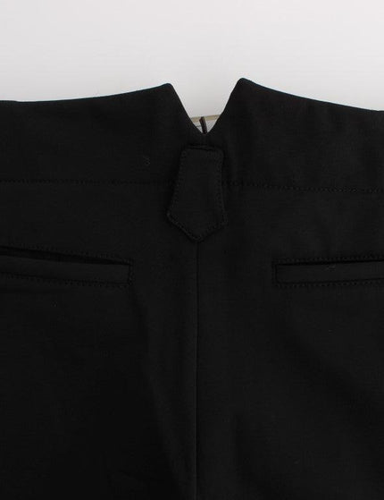 Ermanno Scervino Black Cotton Blend Capri Cropped Pants