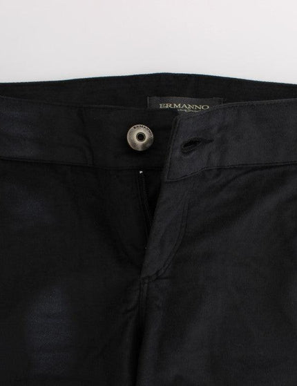 Ermanno Scervino Black Cotton Blend Regular Fit Pants