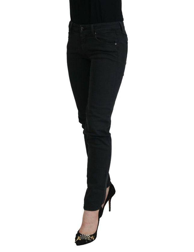 Ermanno Scervino Black Cotton Slim Fit Women Denim Jeans - Ellie Belle