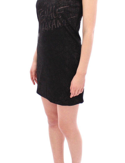 Ermanno Scervino Black Lace Lined Stretch Mini Dress