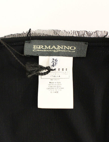Ermanno Scervino Black Lace Lined Stretch Mini Dress
