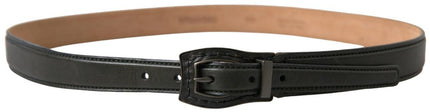 Ermanno Scervino Black Leather Metal Buckle Cintura Belt - Ellie Belle