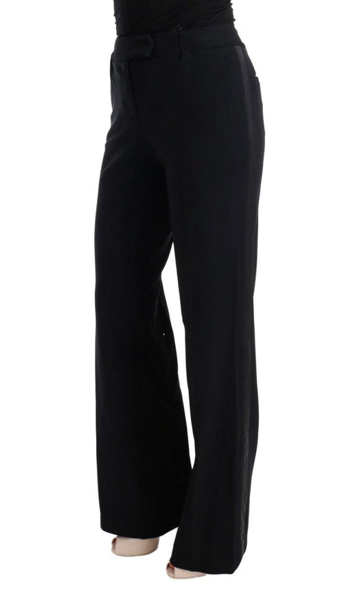 Ermanno Scervino Black Viscose Flare Bootcut Pants