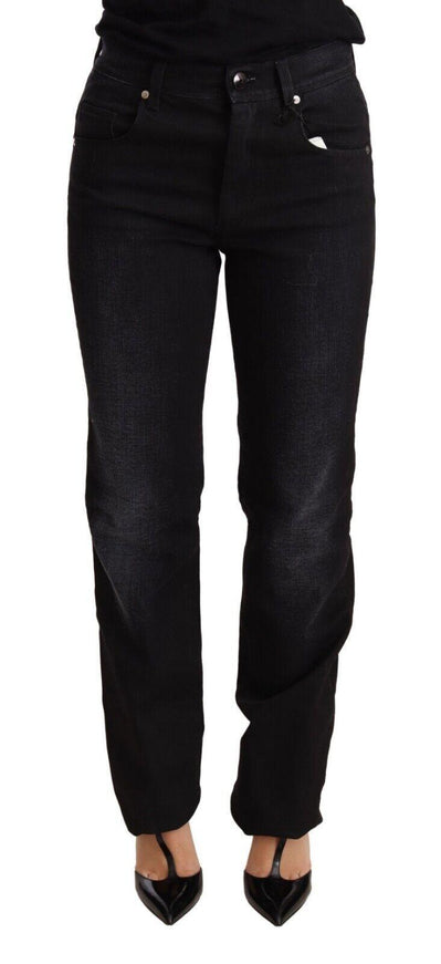 Ermanno Scervino Black Washed Straight Denim Trouser Cotton Jeans - Ellie Belle