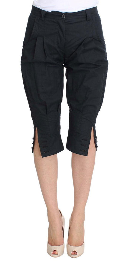 Ermanno Scervino Blue Cotton 3/4 Length Pants