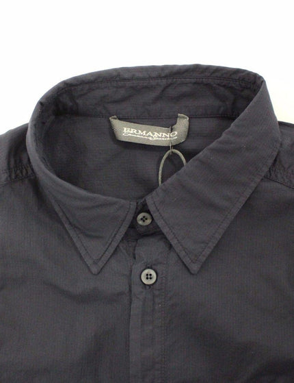 Ermanno Scervino Blue Cotton Casual Long Sleeve Shirt Top - Ellie Belle