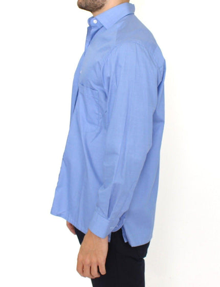 Ermanno Scervino Blue Cotton Dress Classic Fit Shirt - Ellie Belle