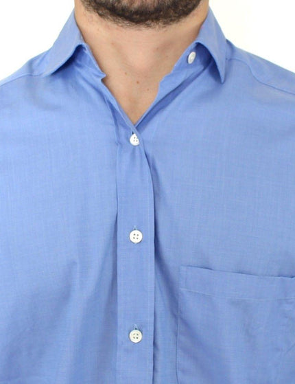 Ermanno Scervino Blue Cotton Dress Classic Fit Shirt - Ellie Belle