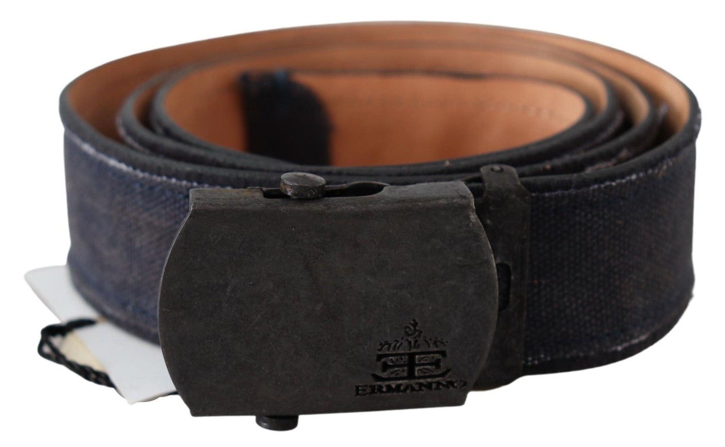 Ermanno Scervino Blue Leather Ratchet Buckle Belt - Ellie Belle