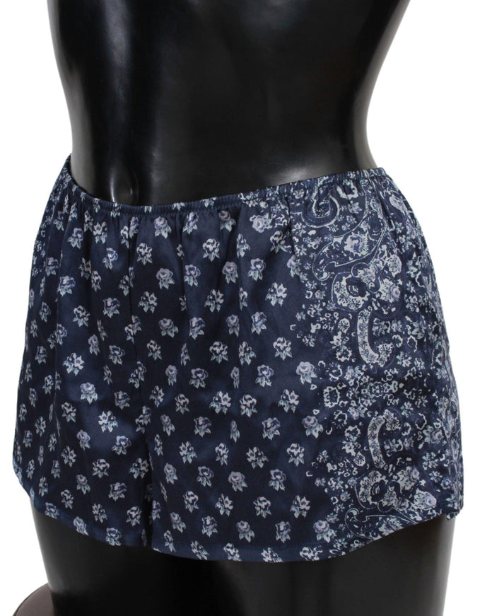 Ermanno Scervino Blue Lingerie Shorts Silk Stretch Underwear