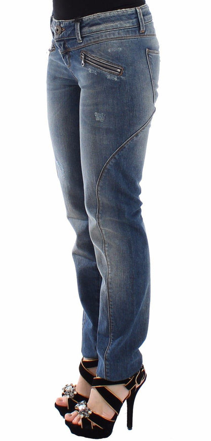 Ermanno Scervino Blue Slim Jeans Denim Pants Straight Stretch