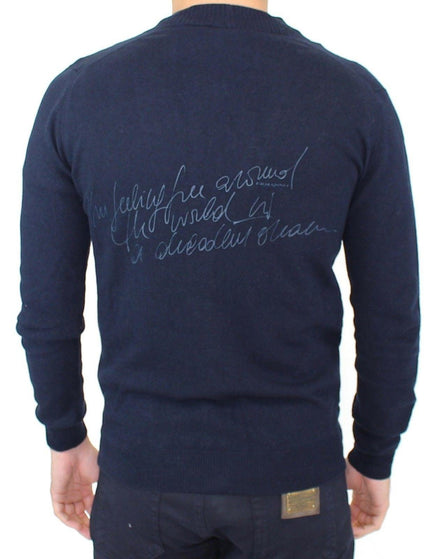 Ermanno Scervino Blue Wool Cashmere Cardigan Pullover Sweater - Ellie Belle